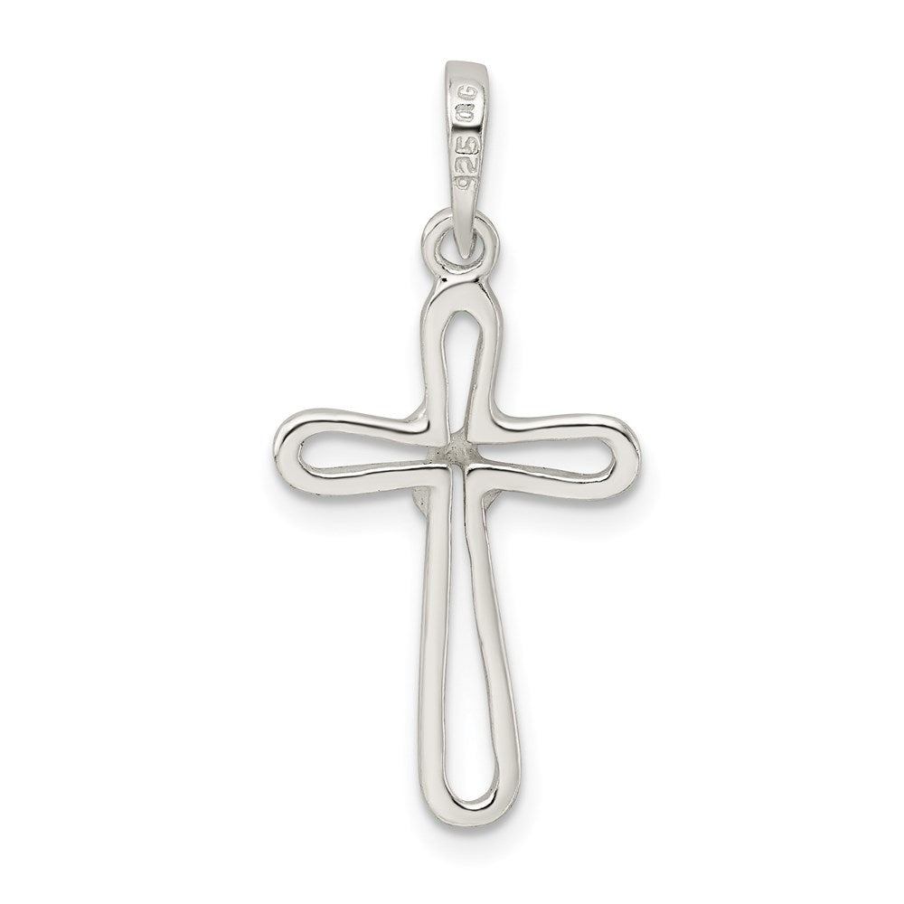 Sterling Silver Polished Cross Pendant QC6640