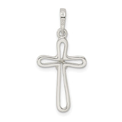 Sterling Silver Polished Cross Pendant QC6640