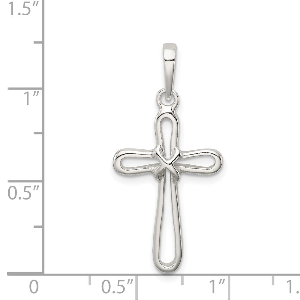 Sterling Silver Polished Cross Pendant QC6640