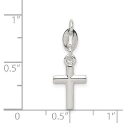 Sterling Silver Polished Cross Charm QC6649