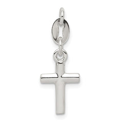 Sterling Silver Polished Cross Charm QC6649