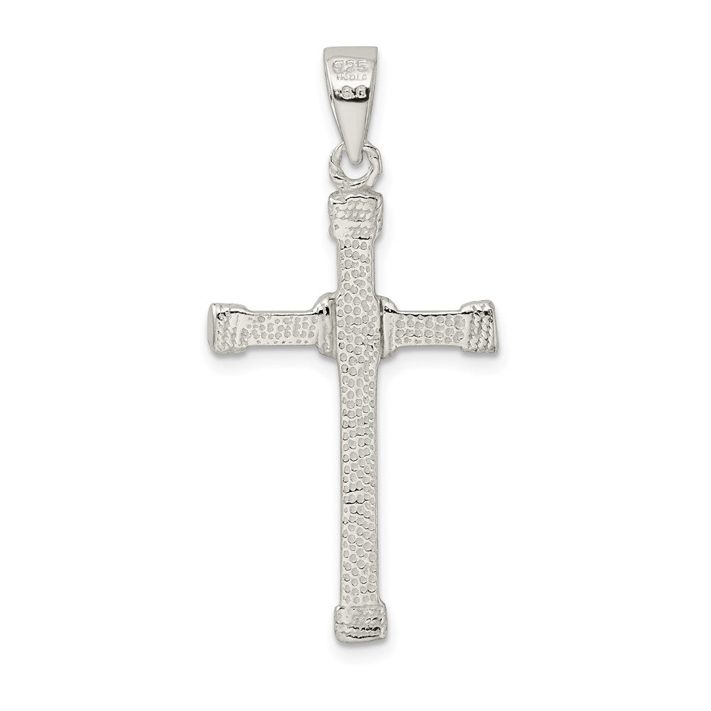 Sterling Silver Polished Cross Pendant QC6655