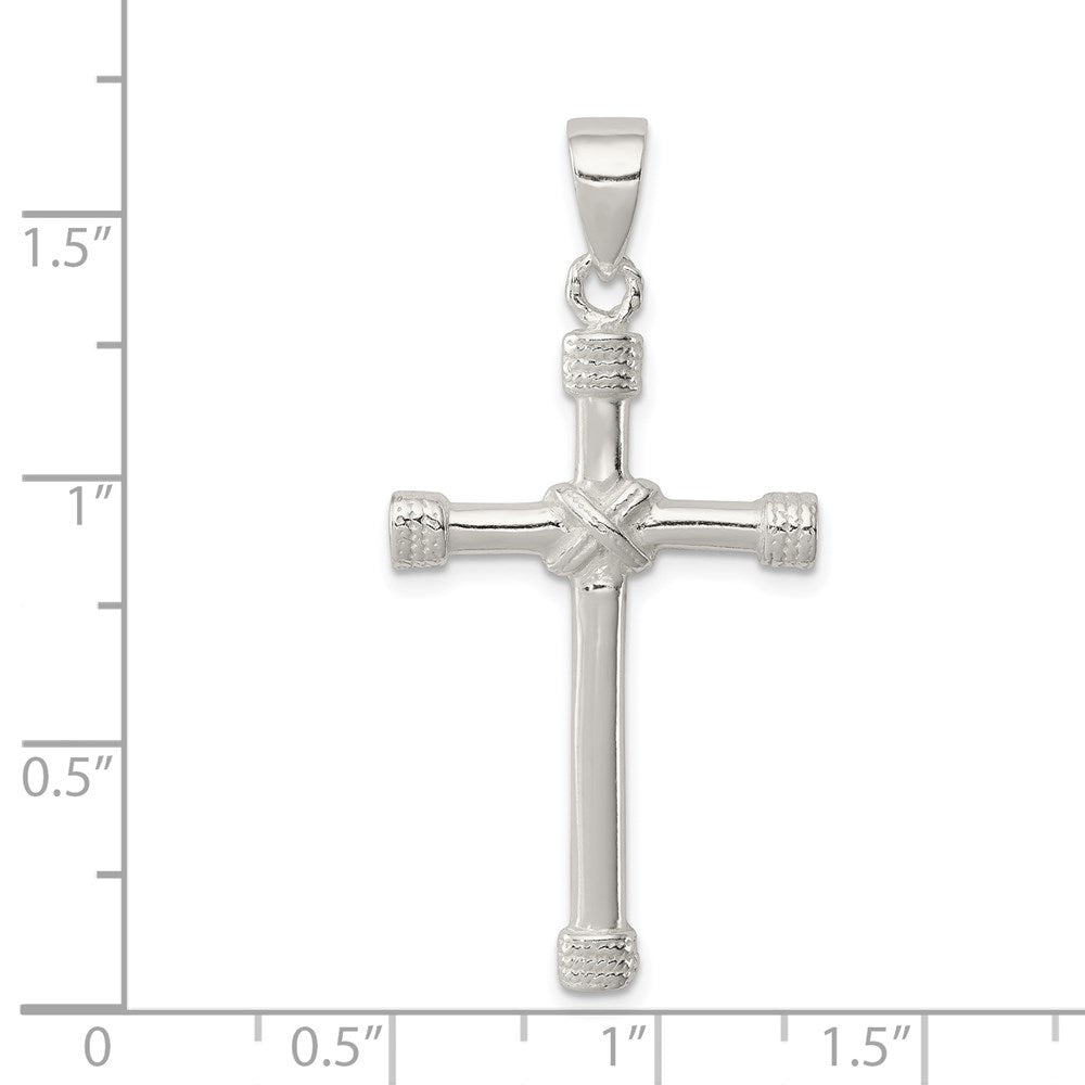 Sterling Silver Polished Cross Pendant QC6655