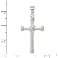 Sterling Silver Polished Cross Pendant QC6655