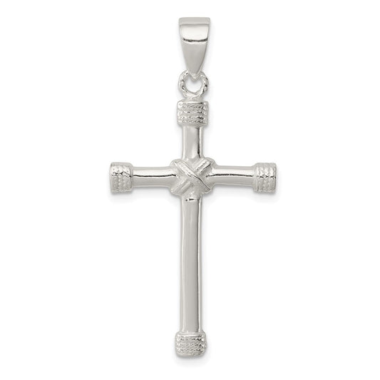 Sterling Silver Polished Cross Pendant QC6655