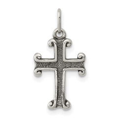 Sterling Silver Antiqued Cross Charm QC6658