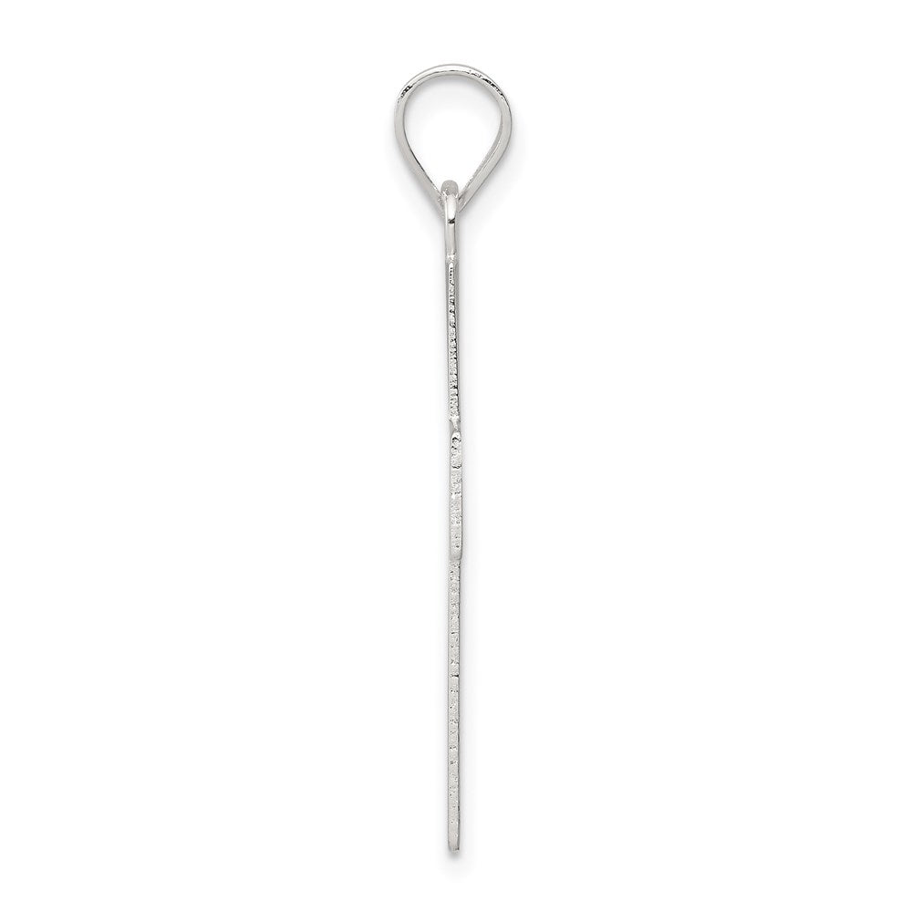 Sterling Silver Rhodium-plated Polished Lords Prayer Cross Pendant QC6661