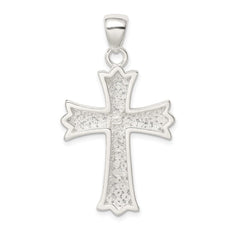 Sterling Silver Rhodium-plated Polished Filigree Cross Pendant QC6672