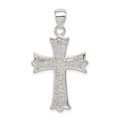 Sterling Silver Rhodium-plated Polished Filigree Cross Pendant QC6672