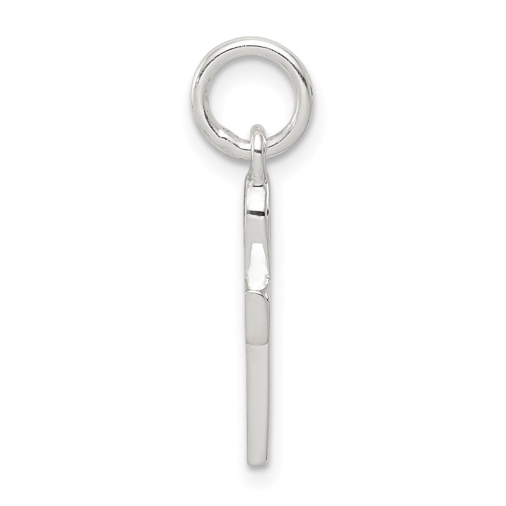 Sterling Silver Black Enamel Cross Pendant QC6674