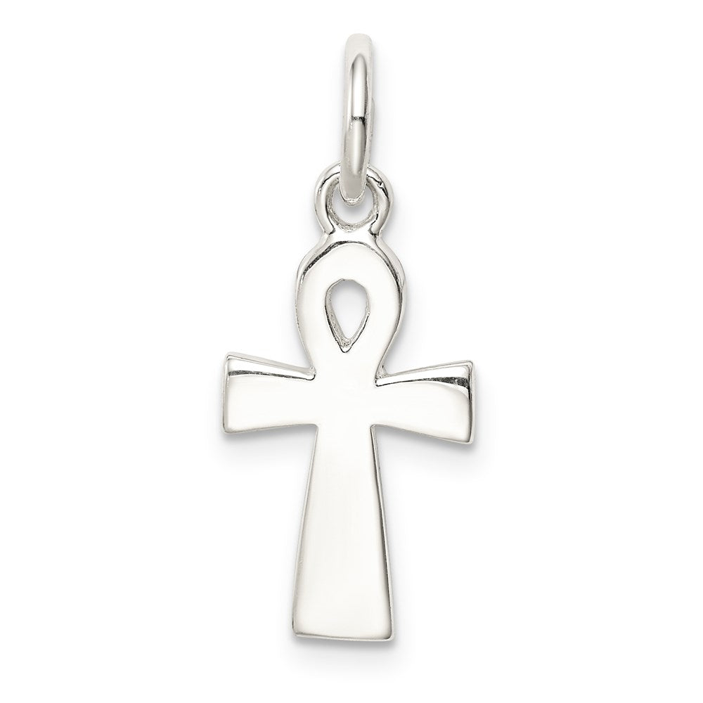 Sterling Silver Black Enamel Cross Pendant QC6674