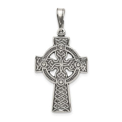 Sterling Silver Antiqued Celtic Cross Pendant QC6676