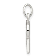 Sterling Silver White CZ Letter R Initial Pendant QC6716R