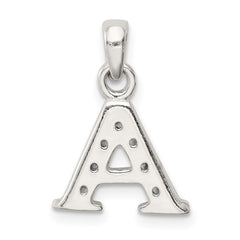 Sterling Silver CZ Letter A Initial Pendant QC6717A
