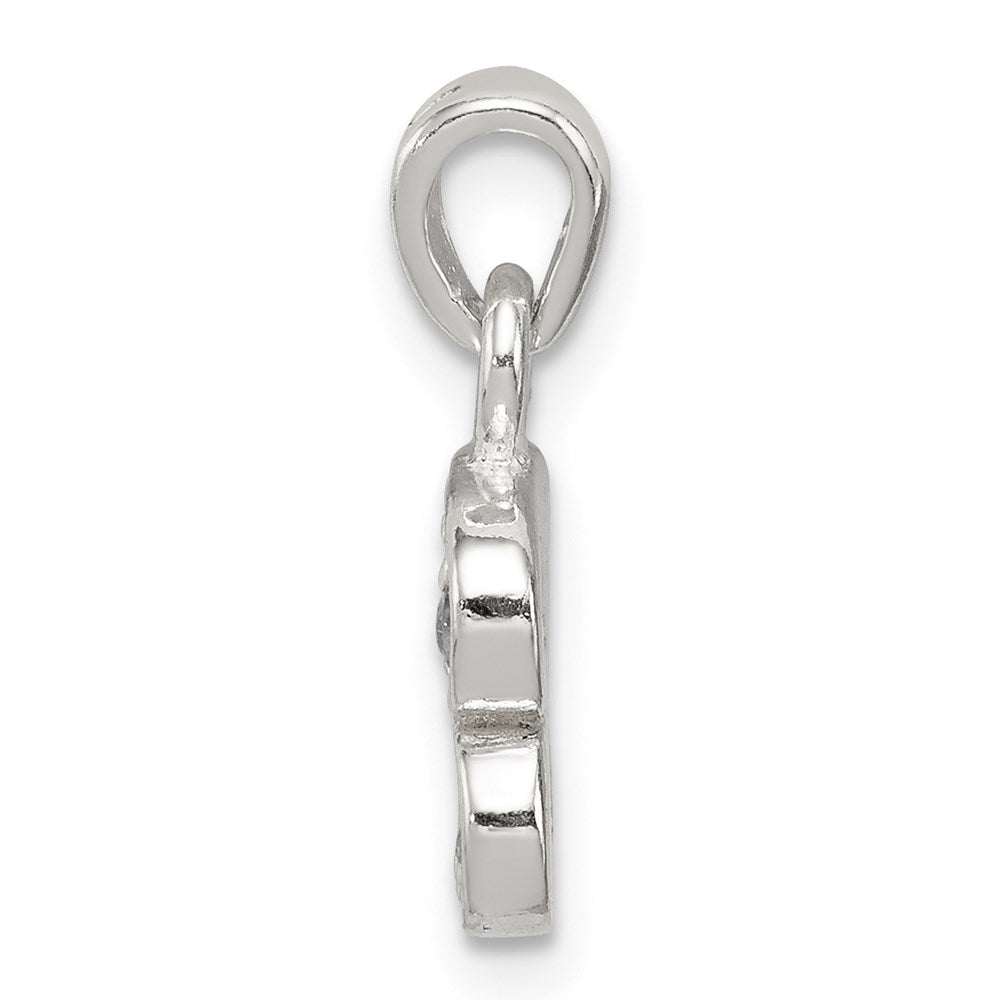 Sterling Silver CZ Letter B Initial Pendant QC6717B