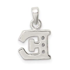 Sterling Silver CZ Letter E Initial Pendant QC6717E