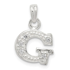 Sterling Silver CZ Letter G Initial Pendant QC6717G