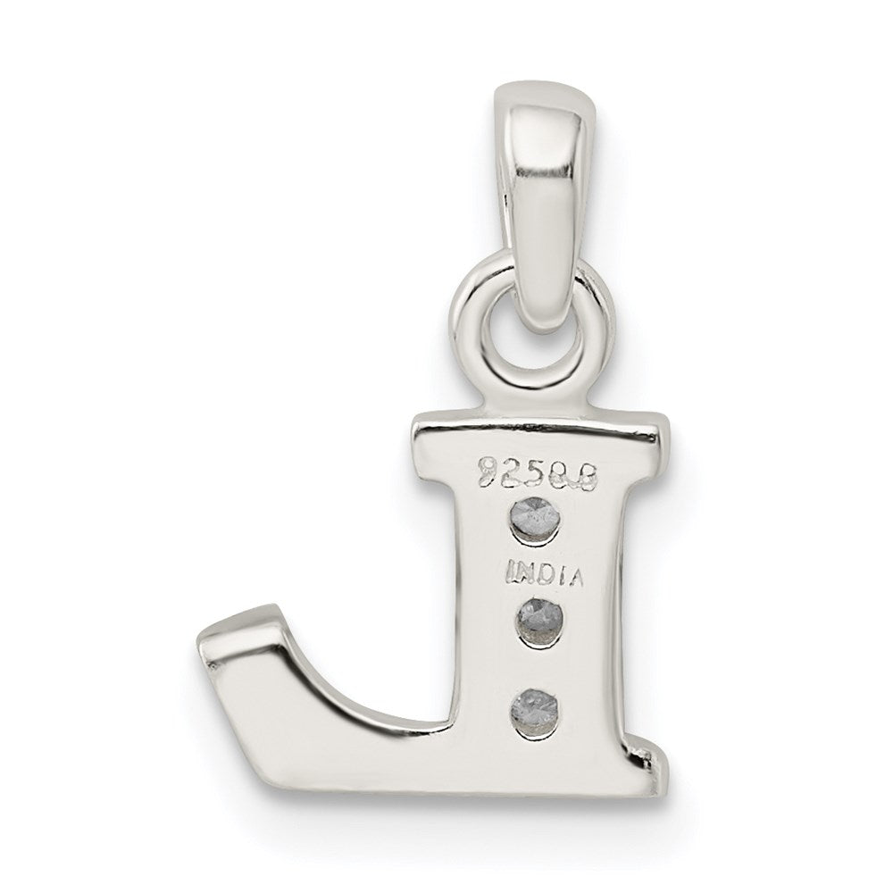 Sterling Silver CZ Letter L Initial Pendant QC6717L