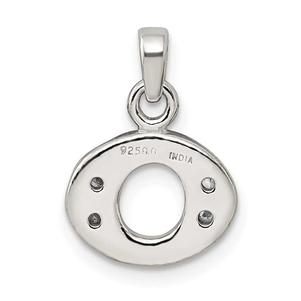 Sterling Silver CZ Letter O Initial Pendant QC6717O