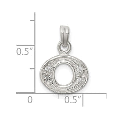 Sterling Silver CZ Letter O Initial Pendant QC6717O