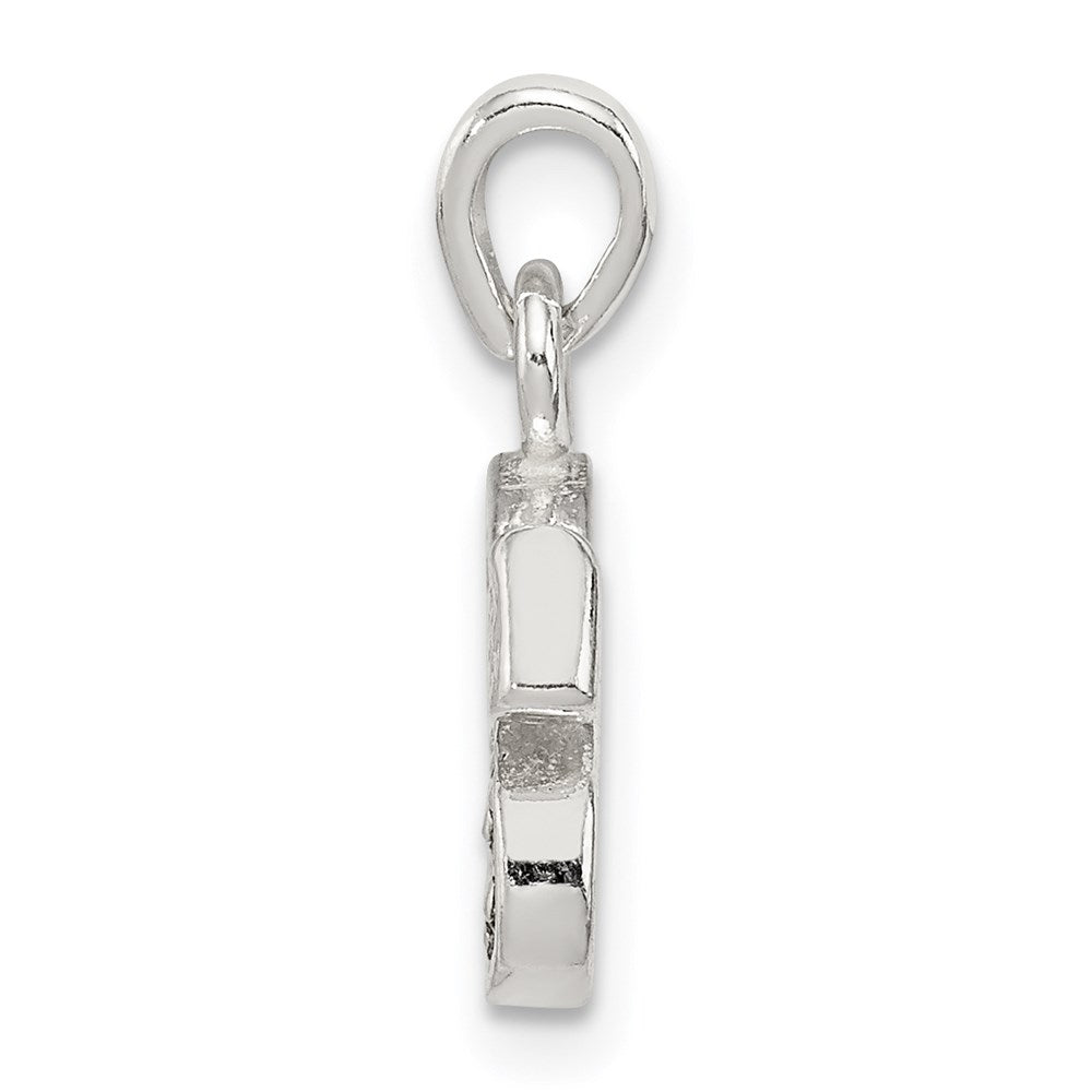 Sterling Silver CZ Letter S Initial Pendant QC6717S