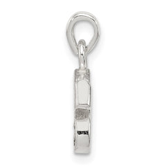 Sterling Silver CZ Letter S Initial Pendant QC6717S