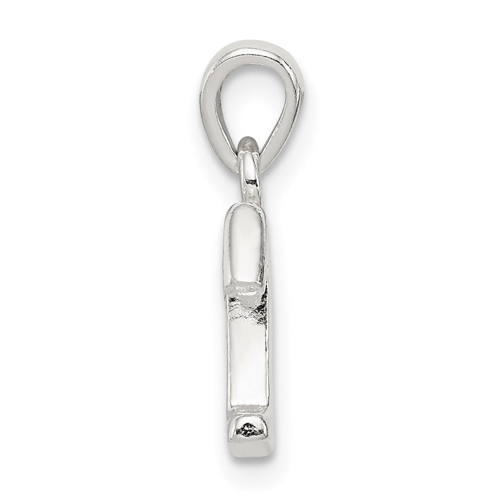 Sterling Silver CZ Letter T Initial Pendant QC6717T