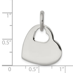 Sterling Silver Heart w/Cut Out Heart Charm QC6742