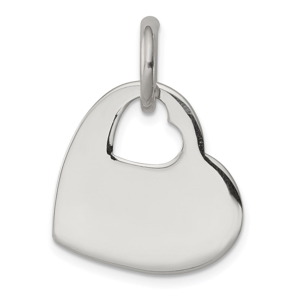 Sterling Silver Heart w/Cut Out Heart Charm QC6742