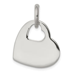 Sterling Silver Heart w/Cut Out Heart Charm QC6742