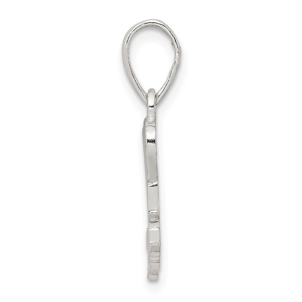 Sterling Silver Polished We Love You Mom Pendant QC6760