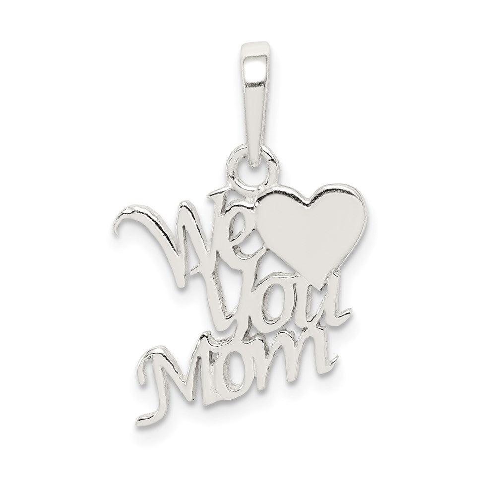 Sterling Silver Polished We Love You Mom Pendant QC6760