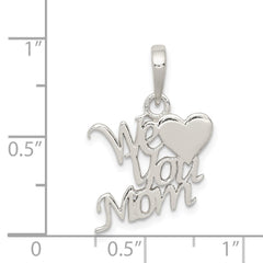 Sterling Silver Polished We Love You Mom Pendant QC6760
