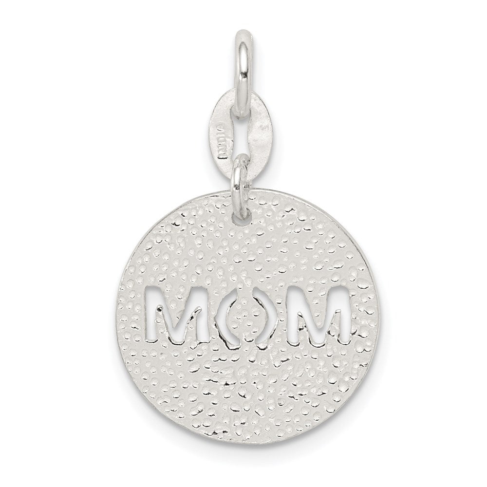 Sterling Silver Polished Circle Mom Charm QC6761