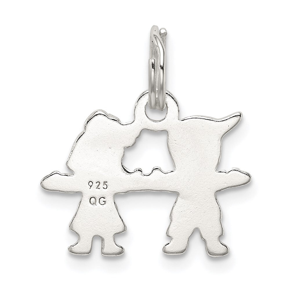 Sterling Silver Polished Boy and Girl Charm QC6799