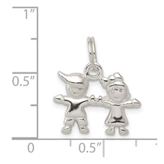 Sterling Silver Polished Boy and Girl Charm QC6799