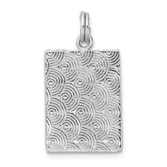 Sterling Silver Rhodium-plated Textured Picture Frame Charm QC6804