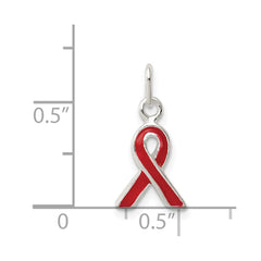 Sterling Silver Red Enameled Awareness Charm QC6830