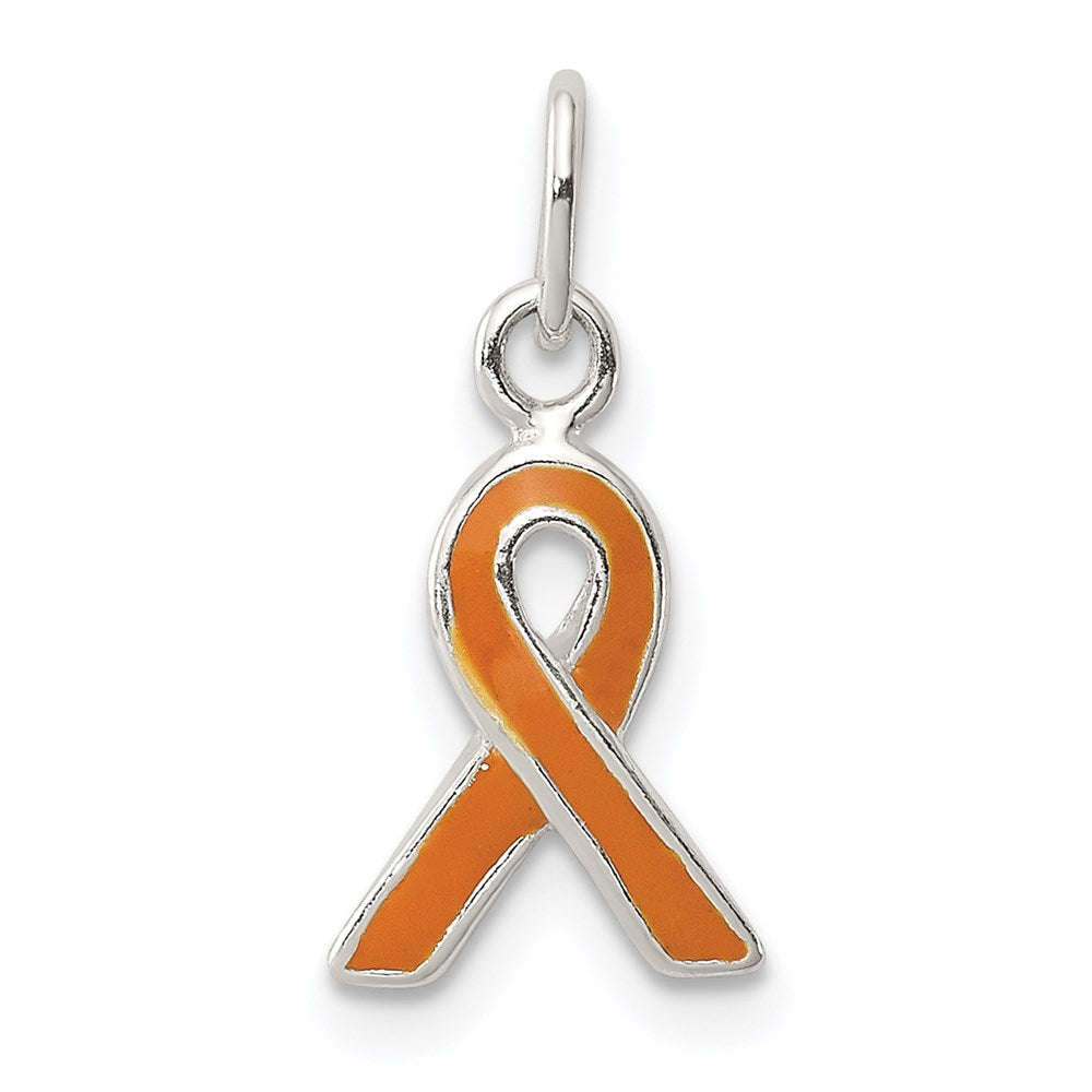 Sterling Silver Orange Enameled Awareness Charm QC6835