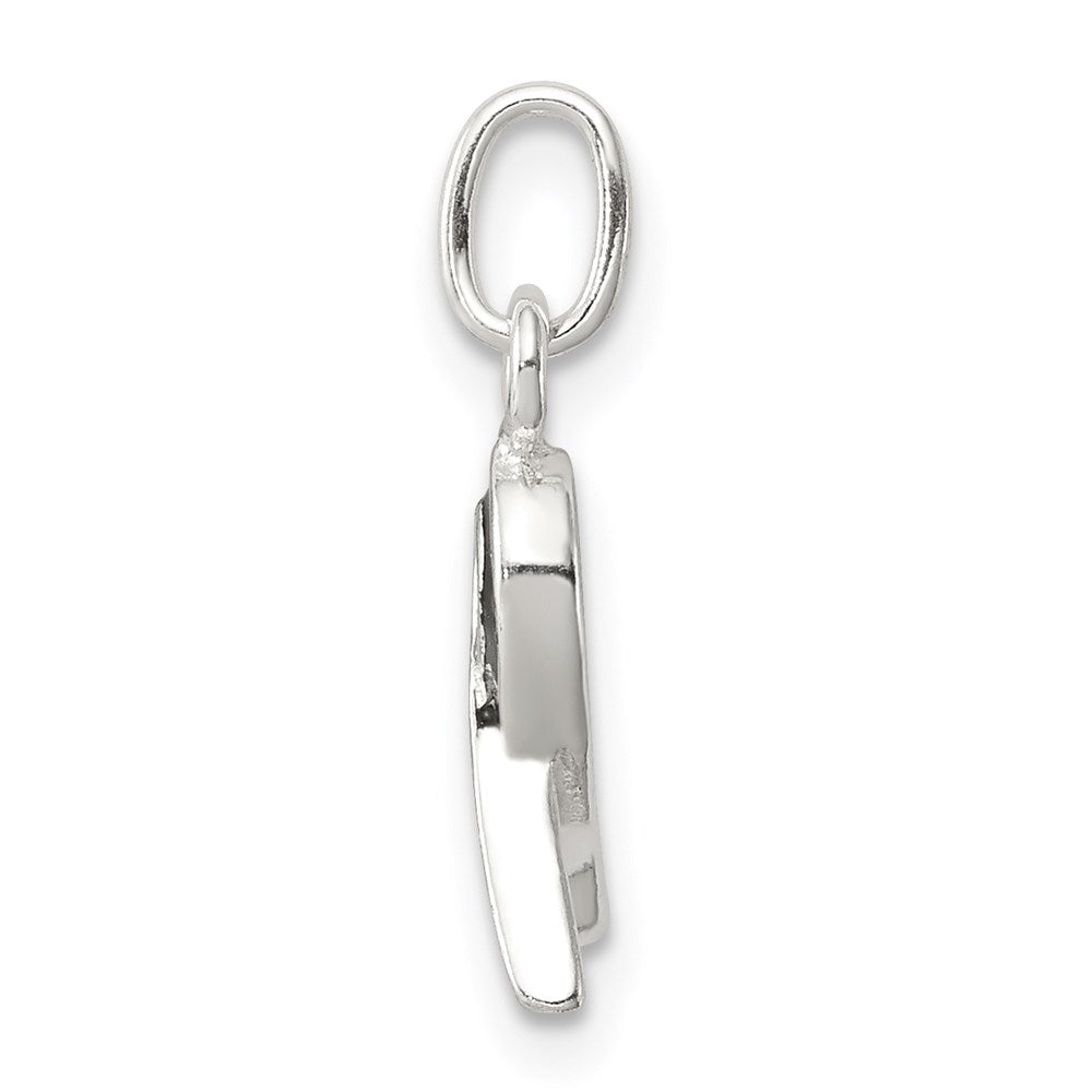 Sterling Silver Black Enameled Awareness Charm QC6839