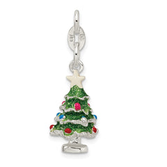 Sterling Silver Enameled Christmas Tree Charm QC6890