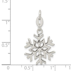 Sterling Silver Polished Snowflake Charm QC6894
