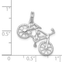 Sterling Silver Rhodium-platedPolished Bicycle Charm QC6900