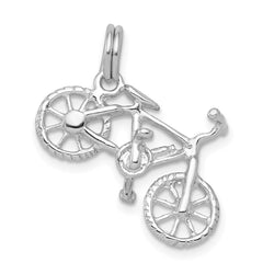 Sterling Silver Rhodium-platedPolished Bicycle Charm QC6900