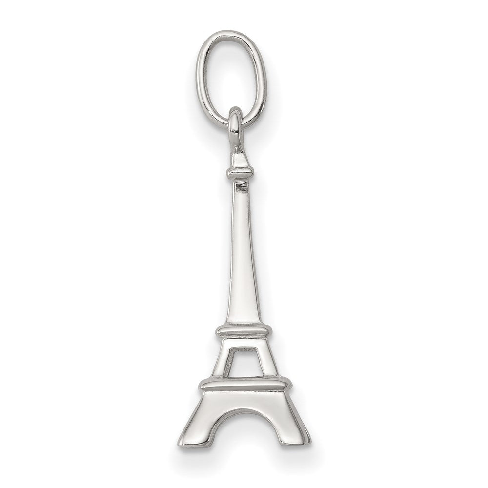 Sterling Silver Rhodium-plated Eiffel Tower Charm QC6904