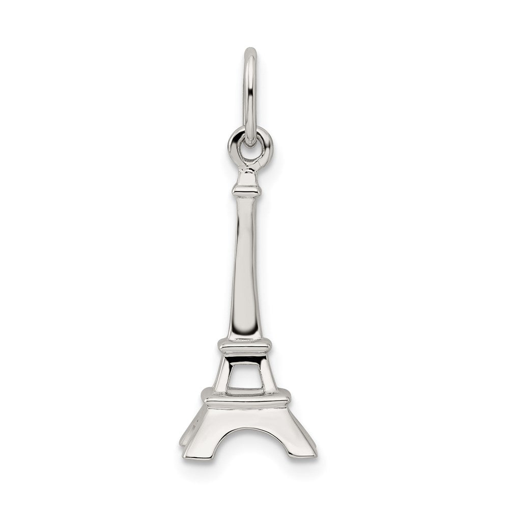 Sterling Silver Rhodium-plated Eiffel Tower Charm QC6904