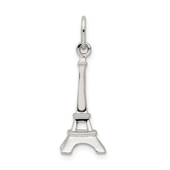 Sterling Silver Rhodium-plated Eiffel Tower Charm QC6904