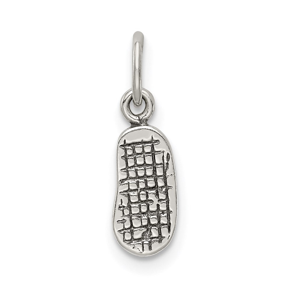 Sterling Silver Antiqued& Textured Flip Flop Children's Charm QC6908