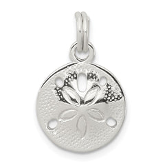 Sterling Silver Rhodium-plated Polished Sand Dollar Charm QC6913