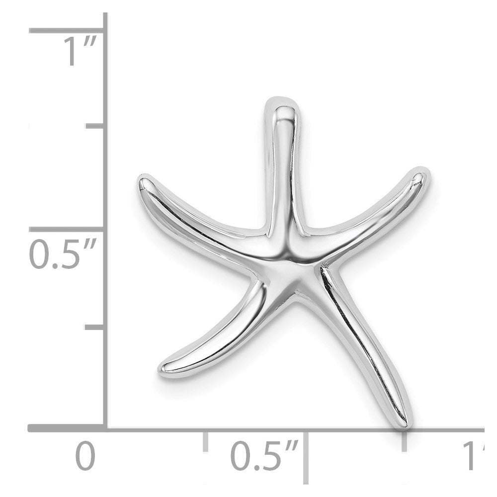 Sterling Silver Rhodium-plated Starfish Slide Pendant QC6920